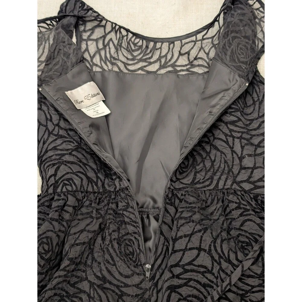 Rare Editions Girls Dress Floral Size 16 Floral Jeweled Black